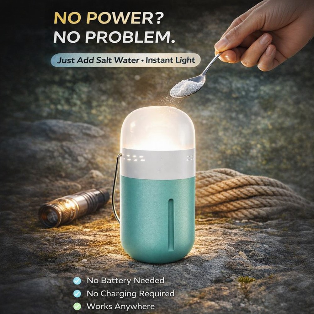 Lampada salina portatile compa - Power Outage Light recensione e prezzo